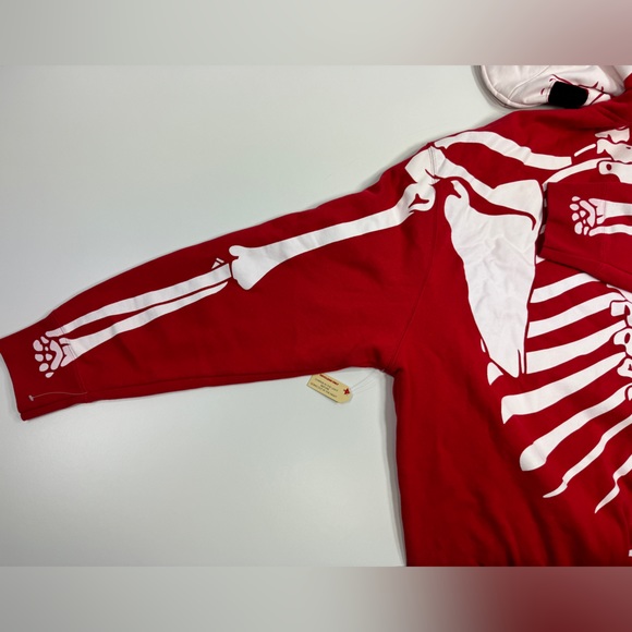 VTG LRG Dead Serious Skeleton Skull Hoodie Lifted Research Group RED YE RARE 4XL - Picture 13 of 16